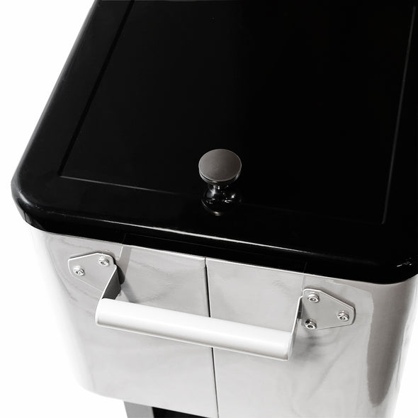 80 Qt Quart Rolling Cooler Ice Chest Patio Outdoor Picnic Portable Grey
