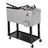 Home Aesthetics 80 Quart Outdoor Patio Rolling Cooler Ice Chest Cart with Shelf & Bottle Opener, Grey (CL_HOM502901) - Alt Image 1