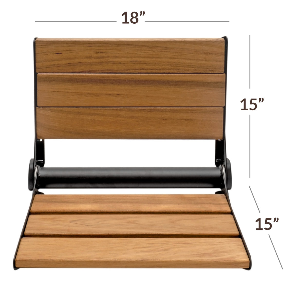 18' ADA Compliant Folding Teak Wood Shower Bench Seat Medical Wall ...