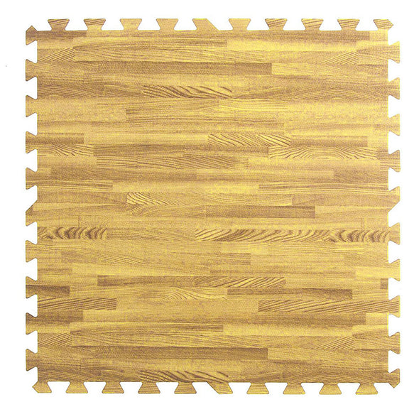 100 SqFt 3/8" Wood Grain Foam Mat Interlocking Flooring 25pcs Oak