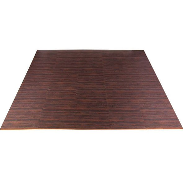 100 SqFt 3/8" EVA Dark Wood Grain Foam Floor Mat Interlocking Flooring 25 pcs