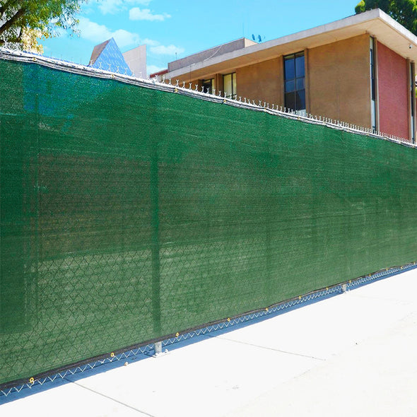 6' x 50' Fence Windscreen Privacy Screen Shade Cover Fabric Mesh Tarp, Green
