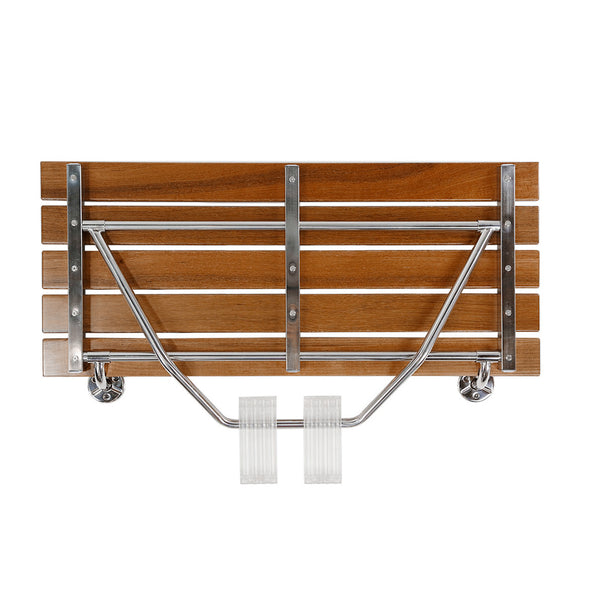 36" ADA Compliant Shower Seat Teak Wood Folding Bench Wall Mounted Coated Modern