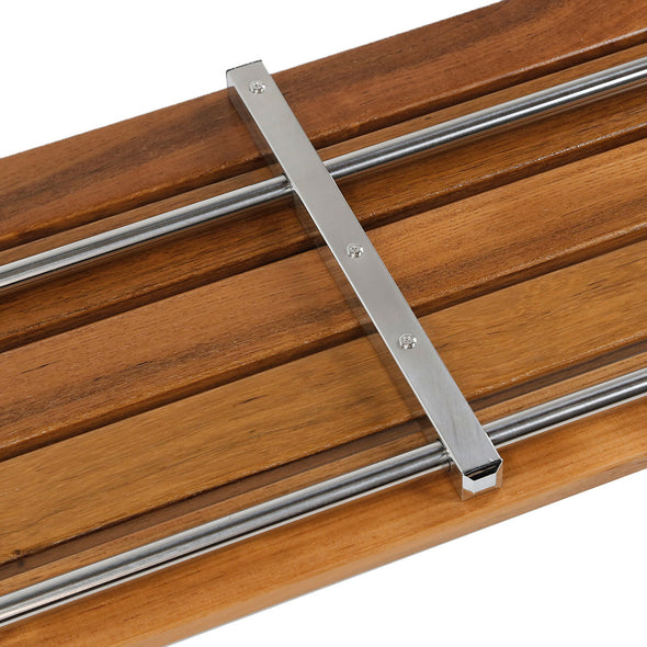 36" ADA Compliant Shower Seat Teak Wood Folding Bench Wall Mounted Coated Modern
