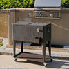 Home Aesthetics 80 Quart Outdoor Patio Rolling Cooler Ice Chest Cart, Brown Wicker Faux Rattan (CL_HOM502902) - Alt Image 2