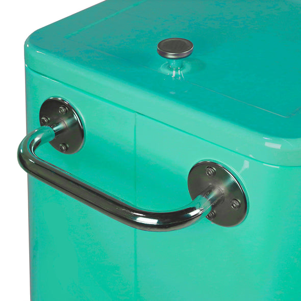 Retro 80Qt Quart Rolling Cooler Cart Ice Chest Patio Outdoor Portable Seafoam - Home Aesthetics