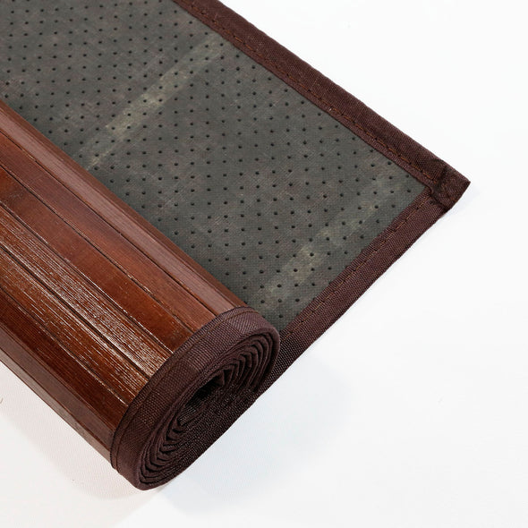 Bamboo 5' X 8' Floor Mat Area Rug, Walnut Color Floor Runner Rug Indoor Carpet