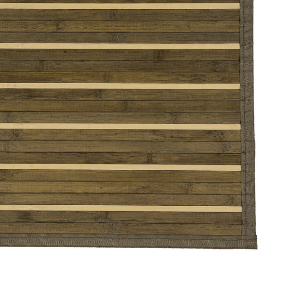 Bamboo 5' X 8' Floor Mat Area Rug, Rustic Olive Floor Runner Indoor Carpet