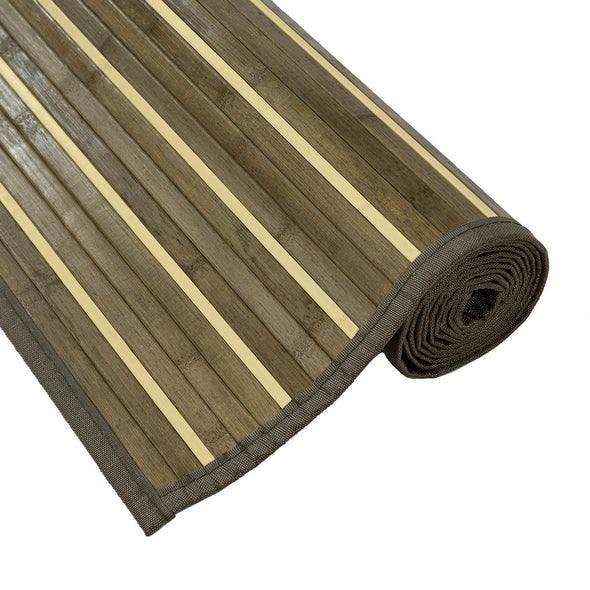 Bamboo 5' X 8' Floor Mat Area Rug, Rustic Olive Floor Runner Indoor Carpet