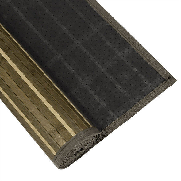 Bamboo 5' X 8' Floor Mat Area Rug, Rustic Olive Floor Runner Indoor Carpet