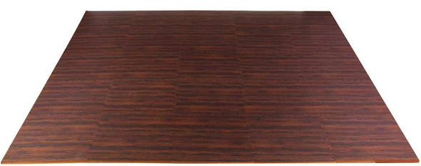 100 SqFt 3/8" EVA Dark Wood Grain Foam Floor Mat Interlocking Flooring 25 pcs