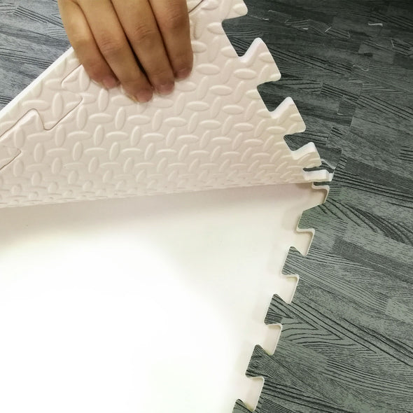 100 SqFt 3/8" EVA Sea Haze Grey Wood Grain Foam Mat Interlocking 2'X2' 25pcs