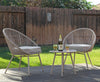 Home Aesthetics 3-Piece Patio Table Bistro Set Grey Outdoor All Weather Woven Rope Chair with Cushions (CL_HOM504401) - Alt Image 1